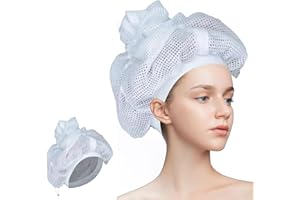 fengleas Net Plopping Cap for Drying Curly Hair, Netz-Ploppmütze Zum Trocknen von lockigem Haar, Verstellbare Netzploppmütze Mit Kordelzug, Netzploppmütze, Netzplopphaube (1 PCS)