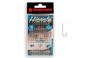 Lenza Montata Trabucco HISASHI Surfcasting – Amo 3282 ABERDEEN Forgiato Black Nickel con Occhiello – 200 cm XPS 100% Fluorocarbon – Mare e Barca