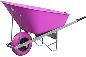 Agri Barrow Wheel Barrow 160 Litre Plastic Wheelbarrow with Puncture Proof Tires, Pink - Ideal for Equestrians, Gardeners, Yard & Garden Maintainers, Farmers, Stable Workers, Allotment Owners
