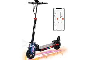 HITWAY Monopattino Elettrico per Adulti10 Pollici, Batteria 15,6-27AH Motore da 500W, Pieghevole, 3 Modalità di velocità, Velocità Massima 25 km/h, Pneumatico Tubeless, Indicatori di Direzione, APP