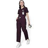 KNYA Classic Women's 5-Pocket New Gen Scrubsuit | V Neck | Flexibile & Comfortable Top & Bottom | Easily Accessible Pockets | Uniform for Doctors: 