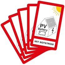 LEMAX Feuerwehrschild PV-Anlage Wechselrichter – Alu Geprägt, 210x74 Mm, DIN 4066, Weiß/schwarz/rot