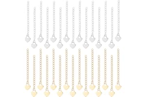 UNICRAFTALE 40 Pièces 2 Couleur Chaîne d'extension 59~65mm Rallonges de Chaîne Chaîne Acier Inoxydable Bracelet Collier Extension Chaînes pour bijoux Extender Chaînes Chaîne pour Bracelet pour Femme