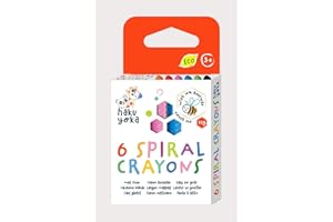 AVENIR Haku Yoka Spiral Crayons, 6 Colours, Mess Free, Super Durable and Easy to Grip for Ages 2 Years+, Natural Beeswax & Organic Mineral Coloured