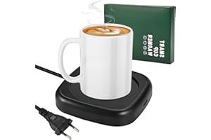 Tigvio Tassenwärmer Kaffeewärmer, Wärmeplatte mit 2 Temperatureinstellungen, Home Büro Gadgets für Kaffee Kakao Milch Tee, Elektrischer Kaffeewärmer Wärmeplatten als Geschenke für Kaffeeliebhaber