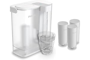 Philips Water Caraffa filtrante Instant (3 L) – 3× filtro Anticalc+ – Riduce calcare e cloro, migliora il gusto delle bevande calde - 1