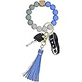 Pusunas Key Chains Women for Car Key Ring Bracelet,Keychain Wristlet,Silicone Beaded Bangle Chains