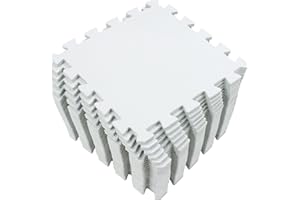 Yostrong® EVA Gomma Tappeto Gioco Bambini Per Puzzle | Tappetino Fitness Palestra, 25 Pezzi. Bianco. YOC-Ab25N