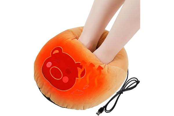 ZONSUSE Björn fotvärmare, USB-fotvärmare, 5 V 2 A, konstant värme 45 °C, värmeelement för hem, sovrum eller kontor, vintergåv