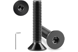 Sturiz 80 Stück M3 X 12mm Senkkopfschrauben Schwarz Edelstahl A2 V2A Senkkopf Innensechskant Schrauben DIN 7991 Senkschrauben Vollgewinde mit Innensechskantschlussel für Möbelreparatur Maschinen