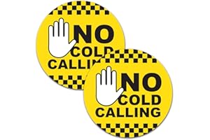 Reactive Brands SAFESIGN 2 Pack No Cold Calling Round Vinyl Sticker for Front Door 9.5cm x 9.5cm - Waterproof Vinyl Conforms to EN ISO 7010:2012