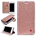 Produktbild Sycode Glitzer Schutzhülle für iPhone 8 Plus 5.5",Flip Hülle für iPhone 7 Plus 5.5",Luxus Herz Entwurf Pu Leder Handyhülle für iPhone 7 Plus / 8 Plus 5.5"-Rose Gold