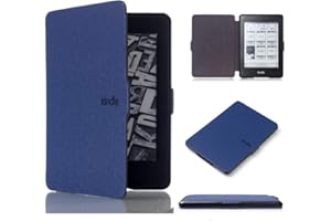 Kepuch Custer Funda para Kindle Paperwhite 1/2/3 2012 2013 2015 2016,Slim Smart Cover Fundas Carcasa Case Protectora de PU-Cuero para Kindle Paperwhite 1/2/3 2012 2013 2015 2016 - Azul