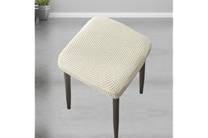 CILUA Stretch Stool Slipcover Modern Dressing Table Jacquard Stool Chair Protecto Cover Bedroom Square 1/2/4pcs Stool Cover Dust Proof Durable Simple Soft Chair Covers Bedroom (Color : D, Size : 2pcs)