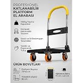 Hannah Profesyonel Katlanabilir Platform El Arabası 400 Kg Kapasiteli Taşıma Arabası D&ouml;ner Tekerlekli
