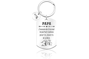 VGWON Papa Porte-Clés Cadeau, Cadeaux Papa Porte Clés De Papa Cadeau De Fête Des Pères Cadeaux D'anniversaire Cadeaux Homme Cadeaux Papa De Fille Fils Cadeau De Fete Des Peres Famille Naissance Papa
