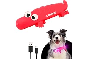 LaRoo LED Leuchtband für Hunde, USB Wiederaufladbar Leuchtanhänger Einfach an Halsband Leine und Geschirr zu Befestigen, Weiches Silikon 3 Leuchtmodi Blinklicht Nachtlicht Halsbandschmuck für Hund