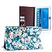 Produktbild Saxonia. Tablet Tasche für Samsung Galaxy NotePro (SM-P900 P905) / TabPro 12.2 (SM-T900 T905) Schutzhülle mit Kartenfächer, Rosen Blumen Design Blau