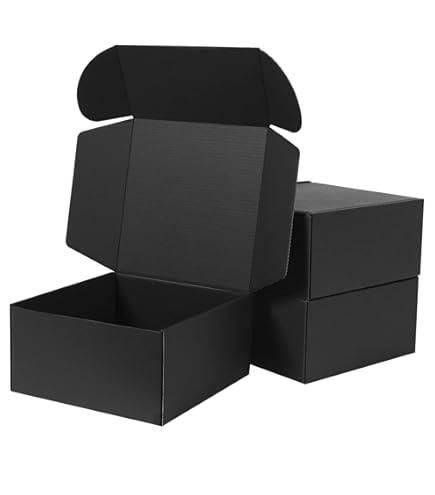 Lot De 20 Boîtes Cadeau En Carton Noir Kraft Tinyyo - 19 X 11 Cm - Idéal Pour Emballage