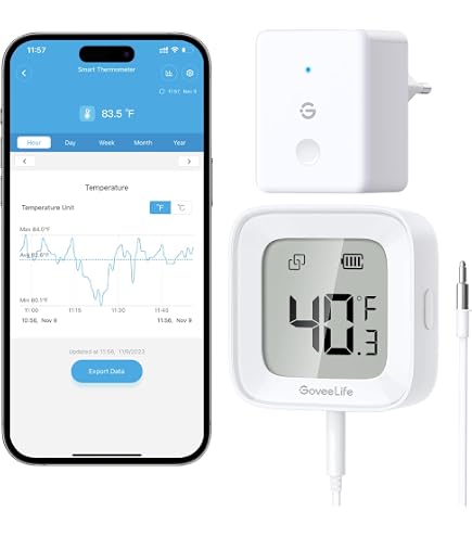 MOCREO WiFi Fernthermometer Mit 2 Sensoren - App Alarm Für Gefrierschrank & Kühlung