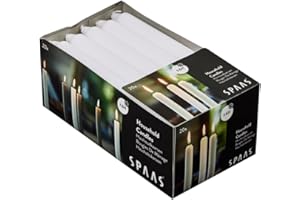 Spaas Unscented Dinner Candles 19/180mm, ± 6 Hours, 20 Pieces, White