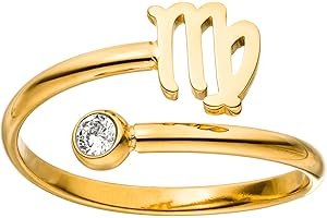 Purelei® Sternzeichen Ring – Wasserfester Damenring aus langlebigem Edelstahl – Verstellbare Ringe von Größe 50 bis 60 – Modeschmuck für deinen individuellen Look
