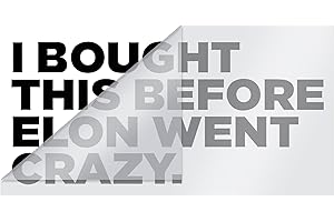 DREAKU I BOUGHT THIS BEFORE ELON WENT CRAZY, 6PCS Adesivo Tesla Anti Elon per Auto per Vetri o Vernice, Tesla Sticker 11,5 x 5,5 cm, Resistente e Resistente Alle (Nero)