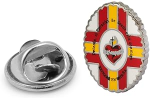 Gemelolandia | Pin de Solapa Detente de Bala Carlista Sagrado Corazon 17x13mm | Pines Originales Para Regalar | Para las Camisas, la Ropa o para tu Mochila | Detalles Divertidos