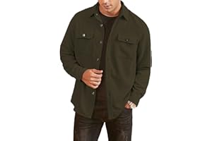 Elegancity Men's Corduroy Shirts Casual Long Sleeve Button Down Trucker Jacket Autumn Winter Coats with Pockets S-XXL