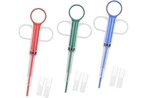 JOYIAL 6 pezzi lancia-pillole per animali domestici, lanciatore pillole per gatti, lanciatore pillole per cani Liquid Medicine Dispenser, dispenser pillole per animali domestici per gatti e cani (rosso, blu,