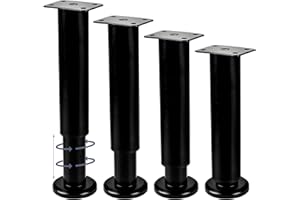 Btowin VCF 40-76 cm Adjustable Furniture Feet, Pack of 4 Height Adjustable Metal Conical DIY Replacement Table Legs, Cabinet Feet for Cupboard, Bed, Sofa, Couch, Bedside Table