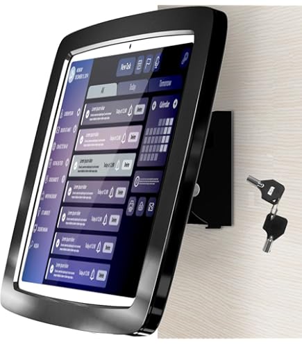 OHLPRO Tabletwandhouder – Universeel Voor 5-13 Inch – Met 5 Cm Verstelbare Arm, 360° Draaibaar – Ideaal Voor Keuken, Badkamer, Kantoor – Stevige Schroefmontage