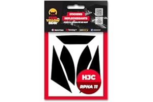FEAR THE YELLOW BEAR YELLOW BEAR Fear The Yellow Bear© Easy Replica Compatible avec HJC RPHA 70™, Kit 5 Stickers réfléchissants REPOSITIONNABLES, pour Casque Moto, 3M™ Technology