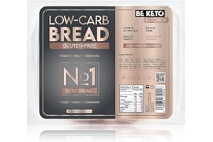 BE KETO BeKeto No1 Keto Pan 190 g – Pan sin gluten Keto Alimento rico en fibra y proteínas para dieta Keto y baja en carbohidratos