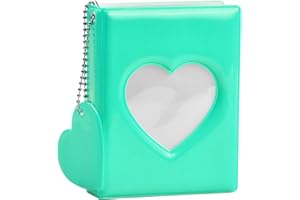 DRWOSM 1 Stück Mini-Fotoalbum für Instax Mini Klein Fotoalbum 32 Taschen Fotoalbum Kpop-Fotokartenhalter Namenskartenbuch Fotoalbum für Fujifilm Instant-Kamera Fotoalbum Fotobuch, 3 Zoll/6x9.8cm (Mintgrün)