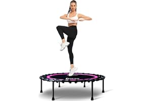 DARCHEN 200 KG Rebounder Trampoline for Adults, Indoor Small Rebounder Exercise Mini Trampoline for Workout Fitness for Quiet and Safely Trampoline Indoor [100 CM]
