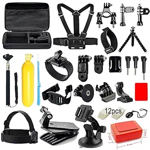 Action Pro Accessories Kit Compatible with GoPro Hero 9 8 7 6 5 4 3+ Session Accessory Bundle Set for Action Camera SJ4000 SJ5000 SJ6 Xiaomi Yi