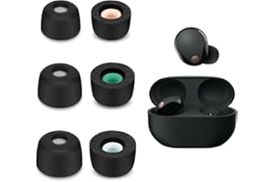 Seminer 3 pary zapasowych słuchawek dousznych kompatybilnych z Sony WF-1000XM5-3 rozmiary, wyściełane zatyczki do uszu, słuchawki douszne (S/M/L, czarne)