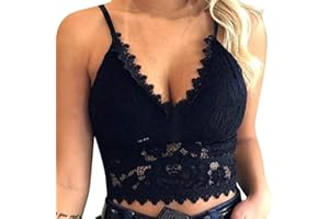 NIUNU Sport BH Push Up-Große Größen Spitze BHS Damen Frauen Übergröße Vest Crop Wireless BH Dessous Sexy V-Ausschnitt Unterwäsche Unterhemd