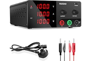 RUZIZAO Bench Power Supply 100V 10A 1000W, DC Power Supply Variable Benchtop Lab Power Supplier with Encoderknob, Adjustable Switching Regulated
