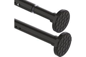 Teleskopstång 3 m, extra längd, gardinstång utan borrning, duschstång, utdragbar teleskopklädstång för badrum, sovrum, svart (190-360 cm Φ 32 mm)