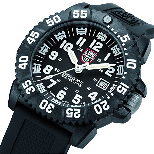 Luminox Navy SEAL Colormark  Men's Quartz watch with Black dial featuring LLT Luminox light Technology 44 millimeters Carbon Compound case and Black PU Strap  XS.3051