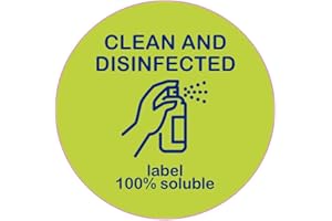 HARFIELD LabelFresh Clean & Disinfected Labels 1000 Per Roll Sanitation Hygiene Procedure Sticker Dissolvable 30x30mm