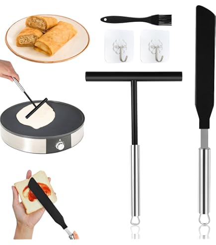 Crêpes-Set Aus Edelstahl: Teigverteiler & Spatel Für Perfekte Pfannkuchen – Schonend Für Anti-Haft-Beschichtung