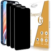 Kesuwe Privacy Screen Protector for iPhone 12 Pro Max, 3 Pieces | Anti-Spy, 9H Hardness Tempered Glass, Anti-Scratch, Anti-Fi