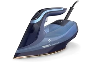 Philips Azur 8000 Series Steam Iron - 55 g/min Continuous Steam, 240 g Steam Boost, 3000 W, OptimalTEMP Technology, SteamGlide Elite, Light Blue (DST8020/26)