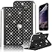 Produktbild S7 Edge Hülle,Galaxy S7 Edge Handyhülle,Samsung S7 Edge Leder Schutzhülle,Pershoo [Strass Diamant mit Kette] [Retro Schwarz]PU Leder Flip Case im Bookstyle Wallet Folio Cover Ledertasche Schutzhülle Case Tasche mit Standfunktion und Karte Halter Magnetverschluss Glänzend Rhinestone Kristall Crystal Strap Chain Etui Bumper Hülle für Samsung Galaxy S7 Edge + 1 x Frei Displayschutzfolie-Schwarz