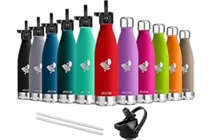 AORIN Vakuum-Isolierte Trinkflasche - 350ml/500ml/750ml - Wasserflasche BPA-Frei,24 H Kühlen & 12 H Warmhalten, Ideale Thermosflasche für Kinder, Schule, Sport, Outdoor, Fahrrad, Fitness