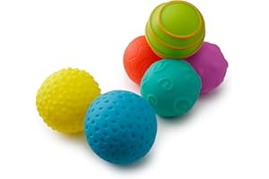 Playkidz Lot de 6 balles sensorielles Douces et texturées pour bébés et Tout-Petits.,1,Multicolore