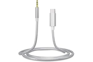 SER FLYMON USB C to 3.5mm Audio Aux Jack cable [3.3Ft], Type C adapter to 3.5mm male headphone stereo cable car compatible with iPad Pro 2020 Google Pixel 3 4 XL, Samsung Galaxy S21 Note 20，Huawei P40 P30 Pro
